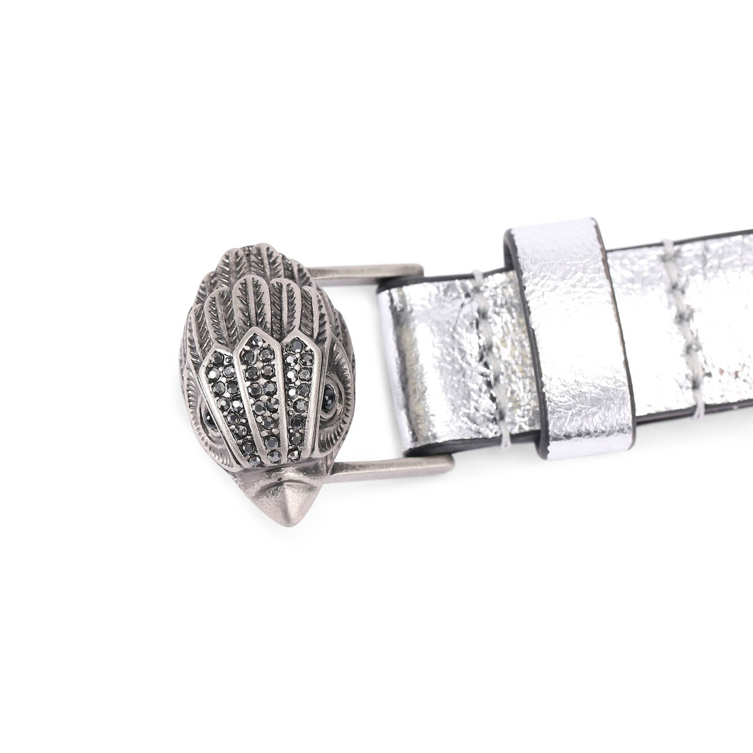 Kurt Geiger leren riem Eagle Belt zilverkleurig