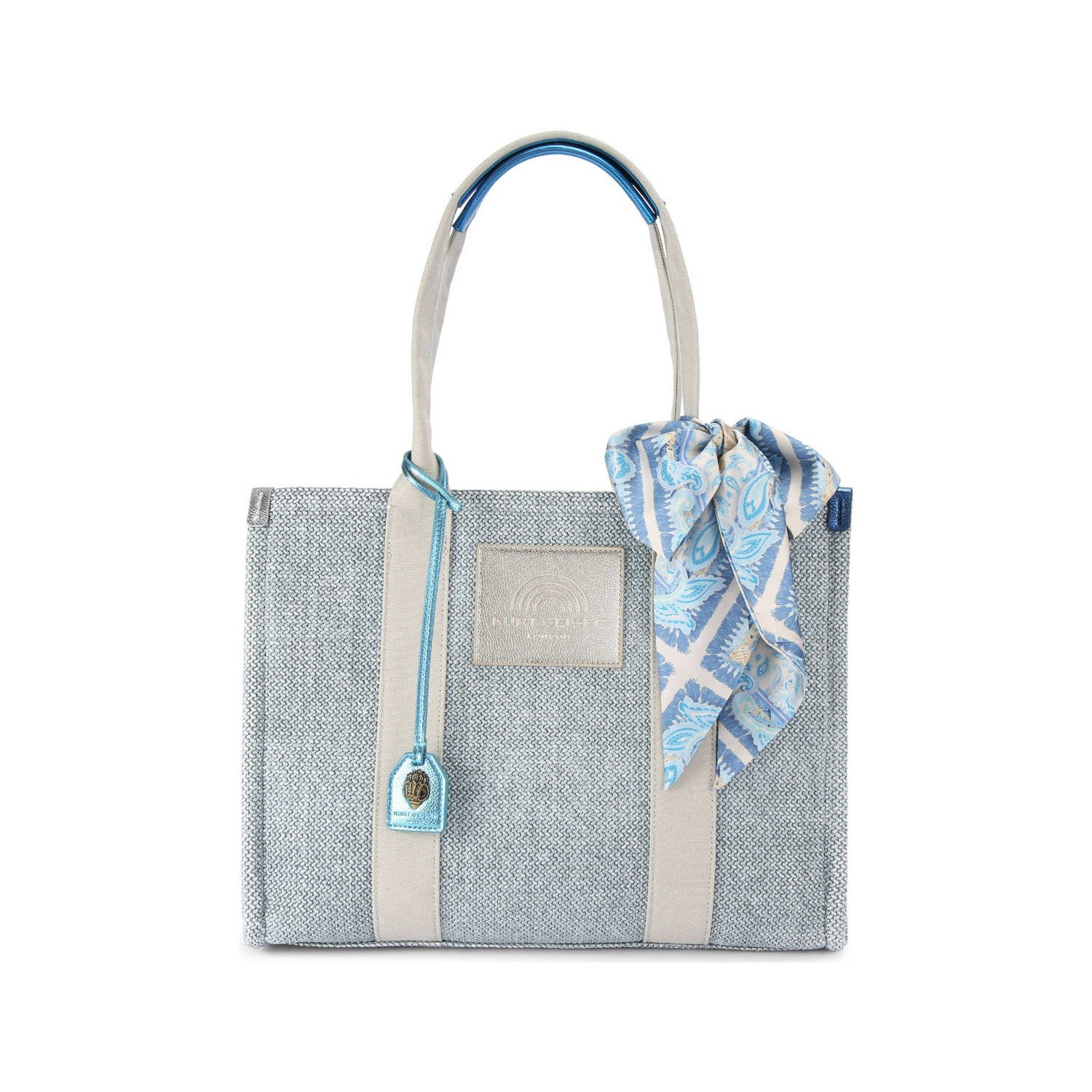 Kurt Geiger raffia shopper Southbank Large lichtblauw