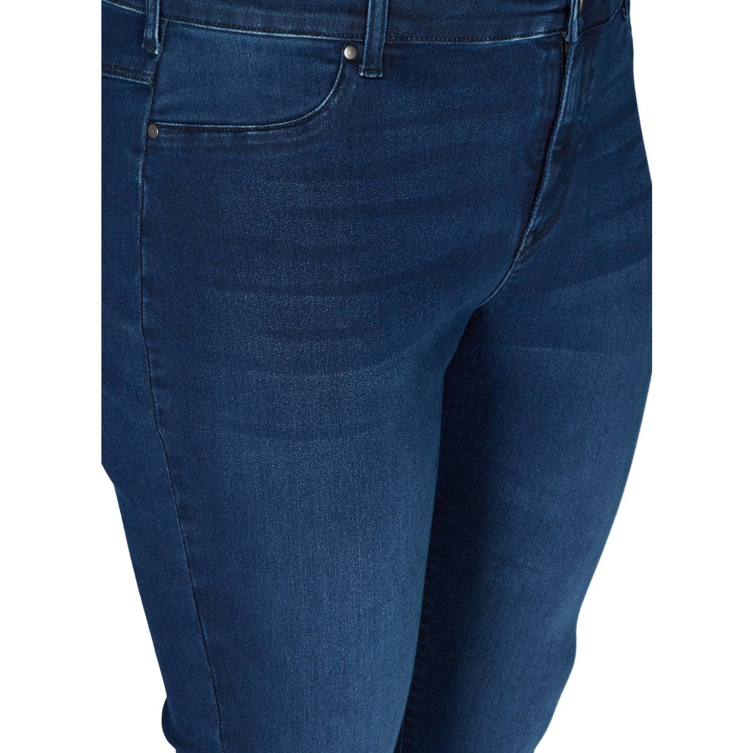 Zizzi skinny high waist broek dark blue denim