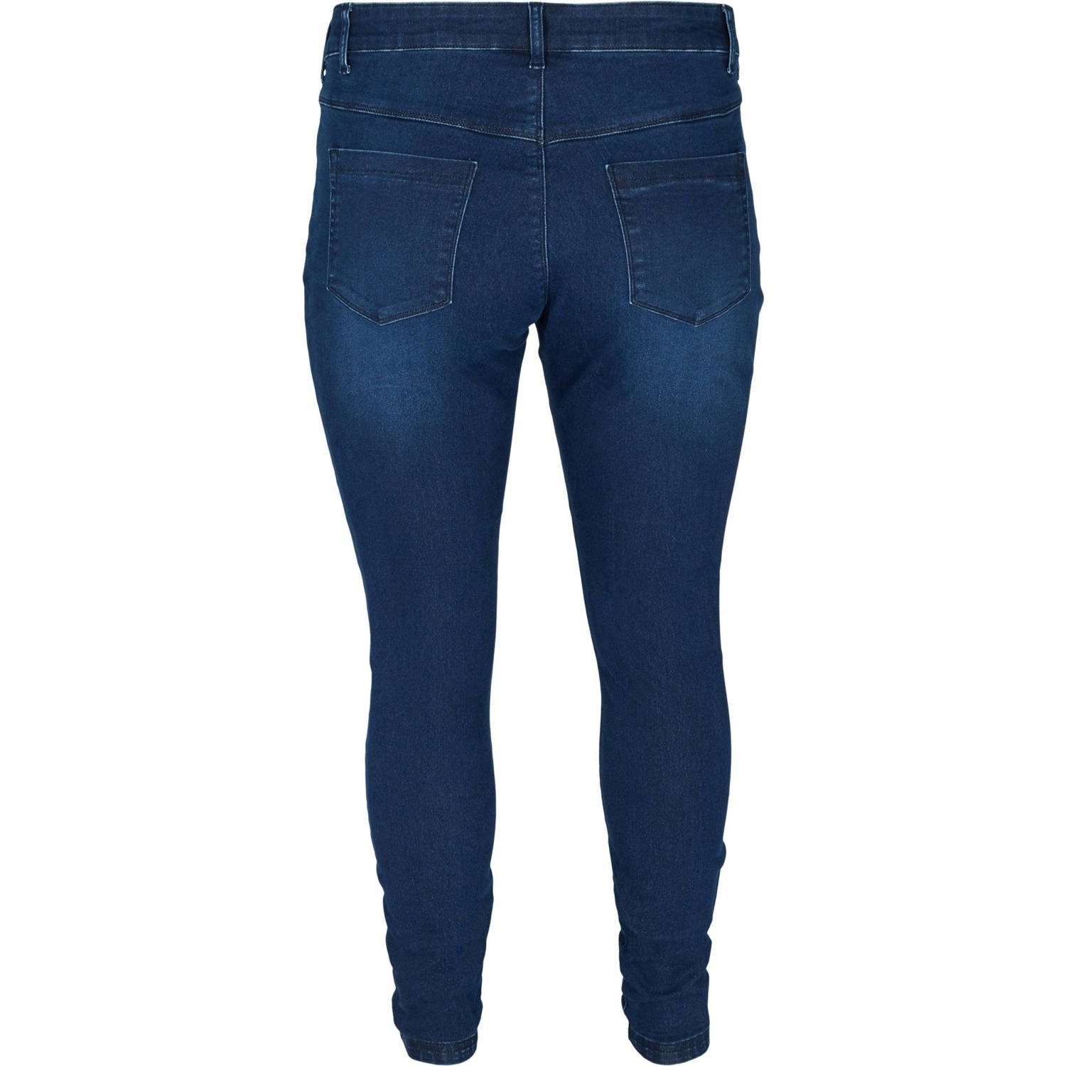 Zizzi skinny high waist broek dark blue denim