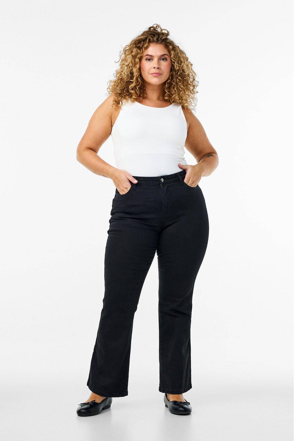 Zizzi high waist bootcut jeans zwart