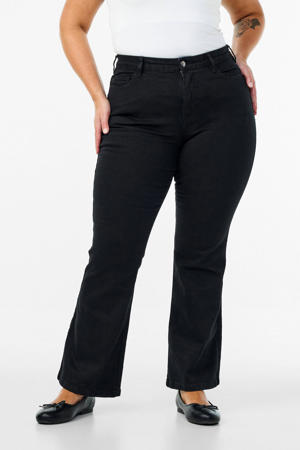high waist bootcut jeans zwart