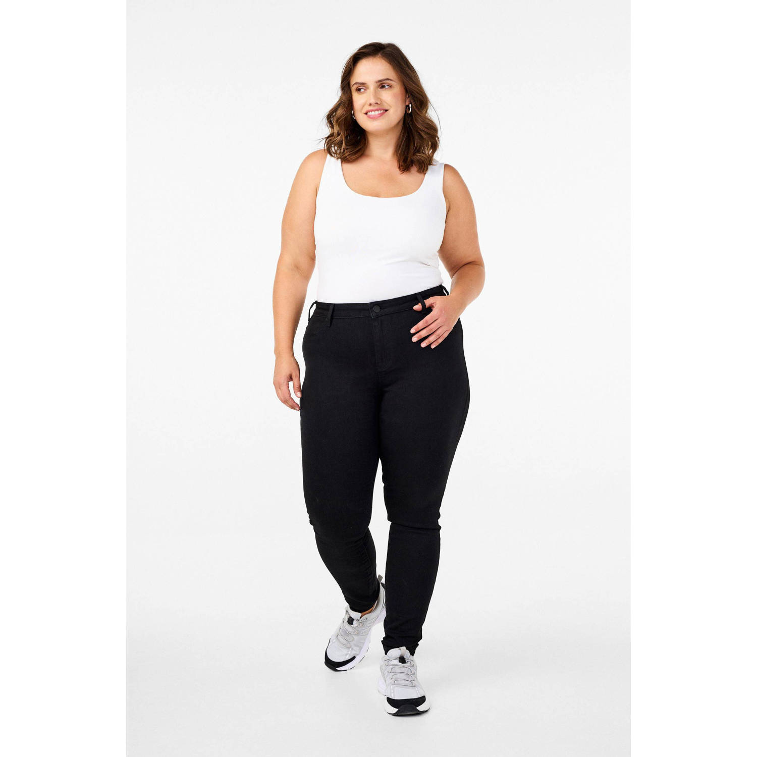 Zizzi skinny high waist broek zwart