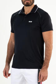 thumbnail: Donkerblauwe heren Sjeng Sports tennispolo Brandon van polyester met korte mouwen