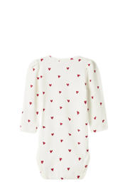 thumbnail: NAME IT BABY romper NBFDHEART met hartjesprint offwhite/rood