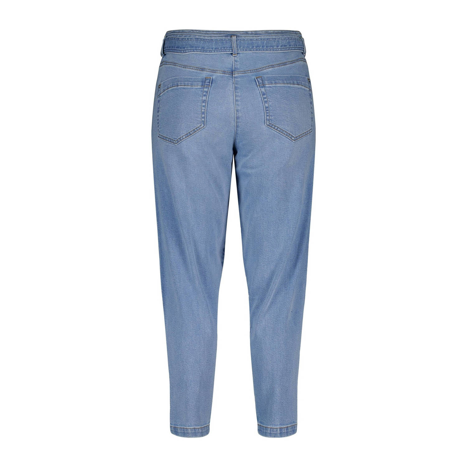 MS Mode straight regular waist broek medium blue denim
