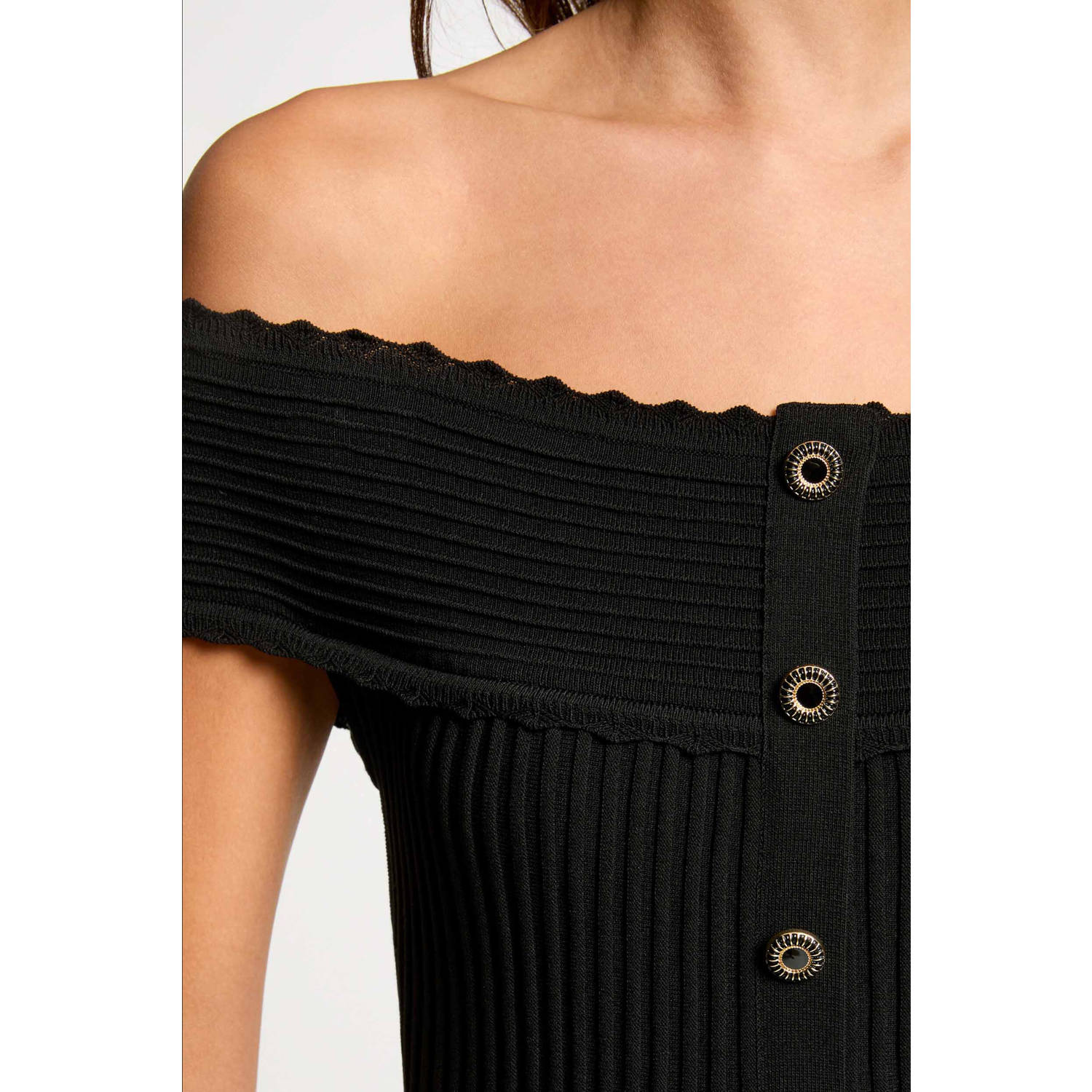 Morgan off shoulder jurk zwart