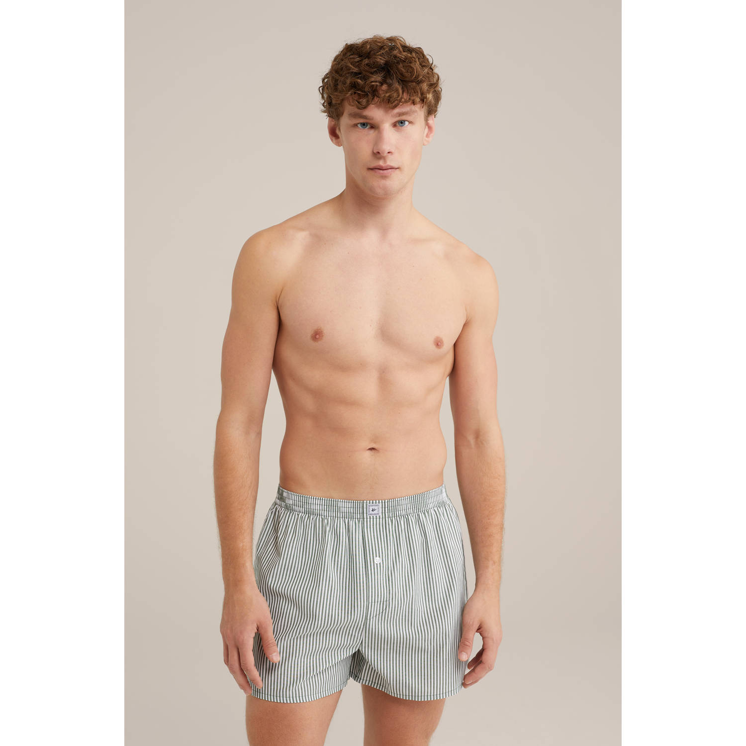 WE Fashion wijde boxershort groen wit