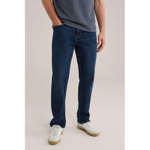 WE Fashion Blue Ridge straight leg regular fit jeans dark denim afbeelding