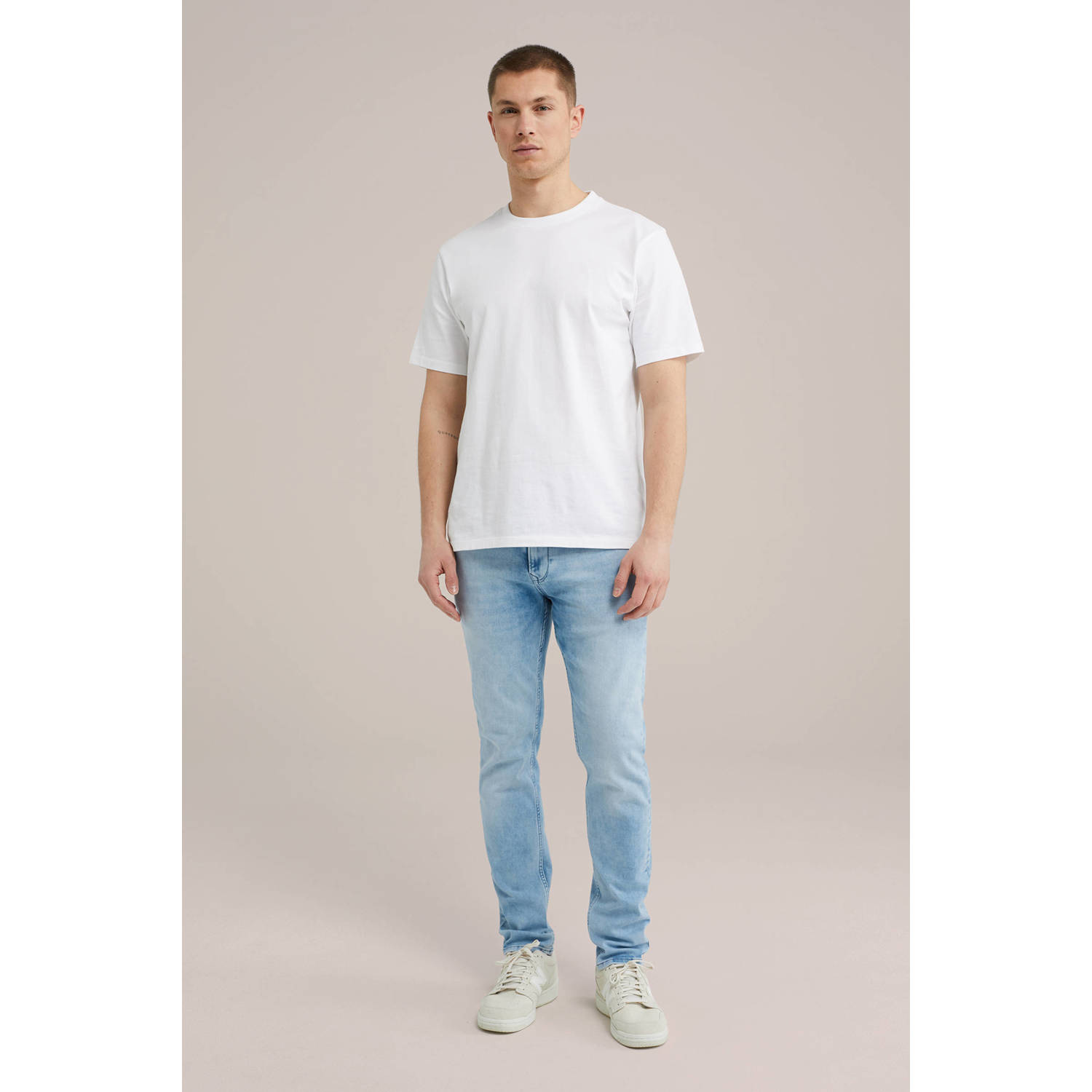 WE Fashion Blue Ridge slim fit jeans light blue denim