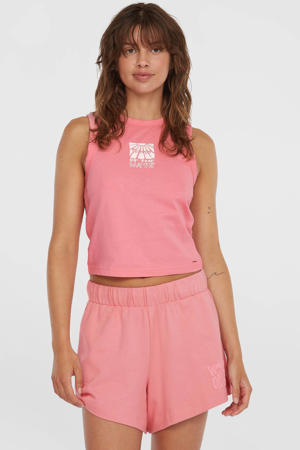 high waist sweatshort roze