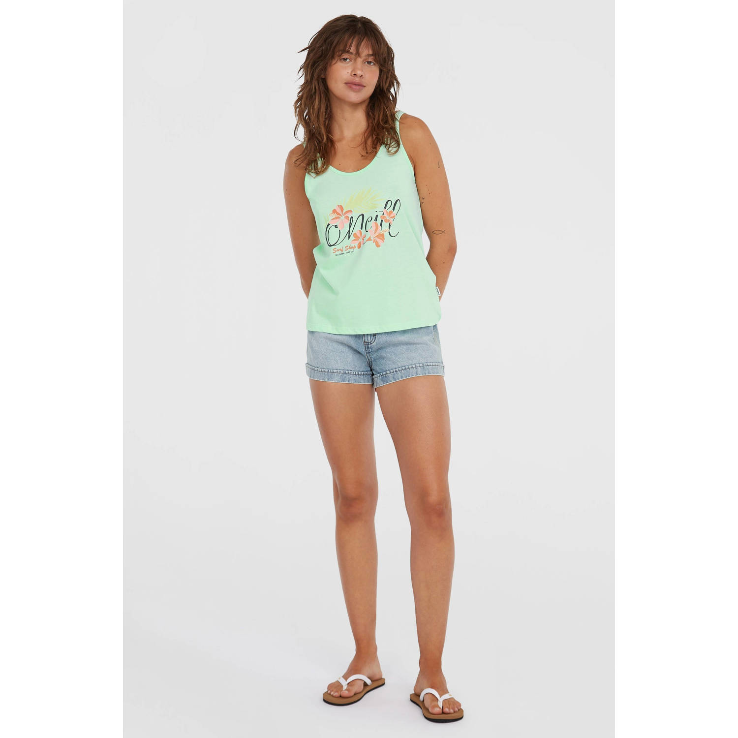 O'Neill slim high waist denim short medium blue denim