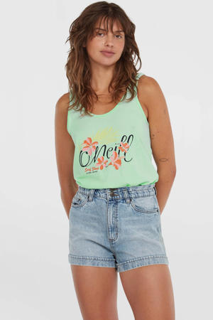 slim high waist denim short medium blue denim