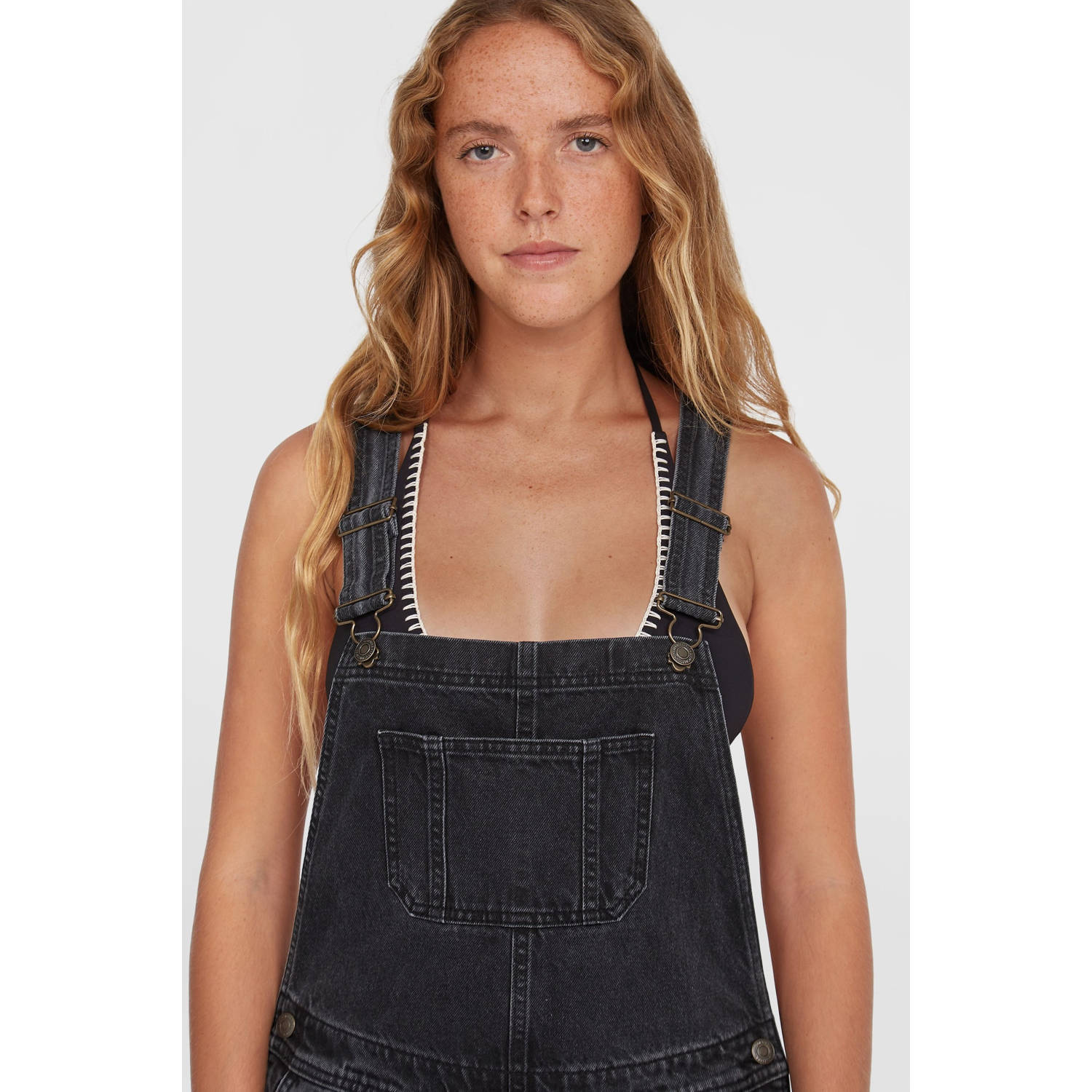 O'Neill denim tuinbroek washed black