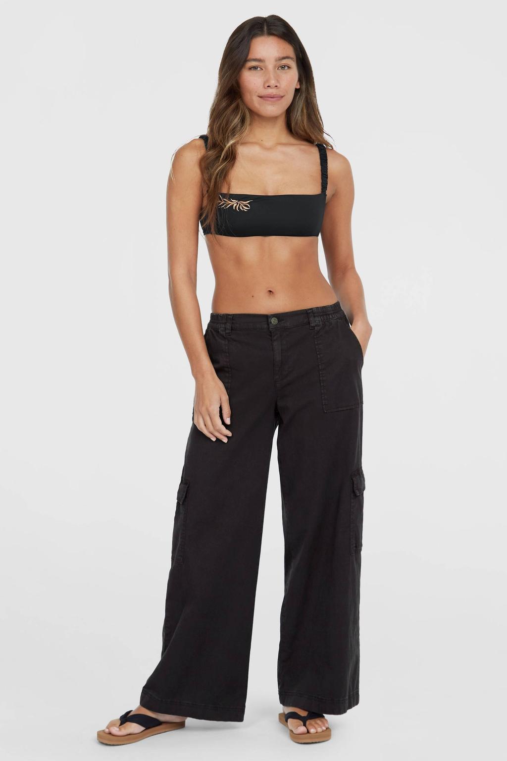 Black denim dames O'Neill loose fit jeans black van denim met regular waist en effen
