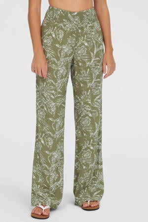 wide leg high waist broek groen