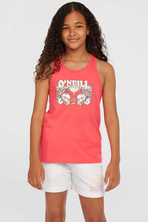 mouwloze top roze