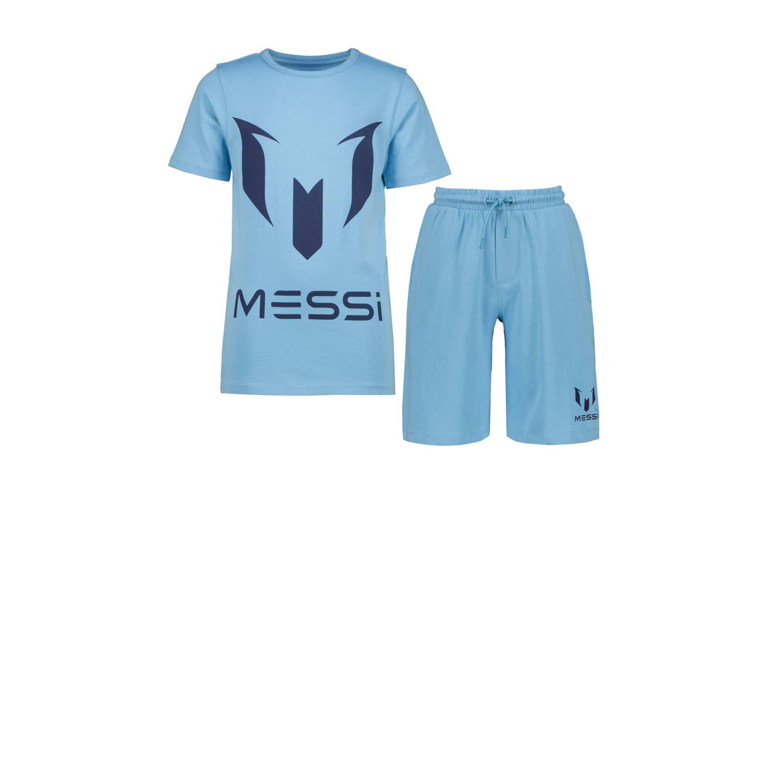 Messi shortama lichtblauw donkerblauw