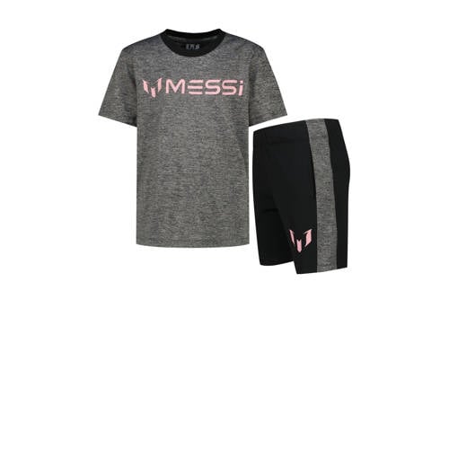 Messi T-shirt + korte broek zwart/grijs afbeelding