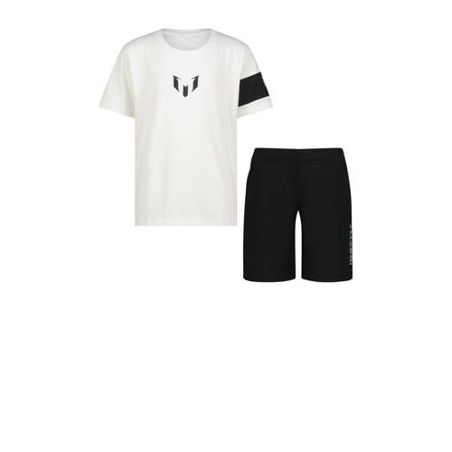 Messi T-shirt + korte broek wit/zwart afbeelding