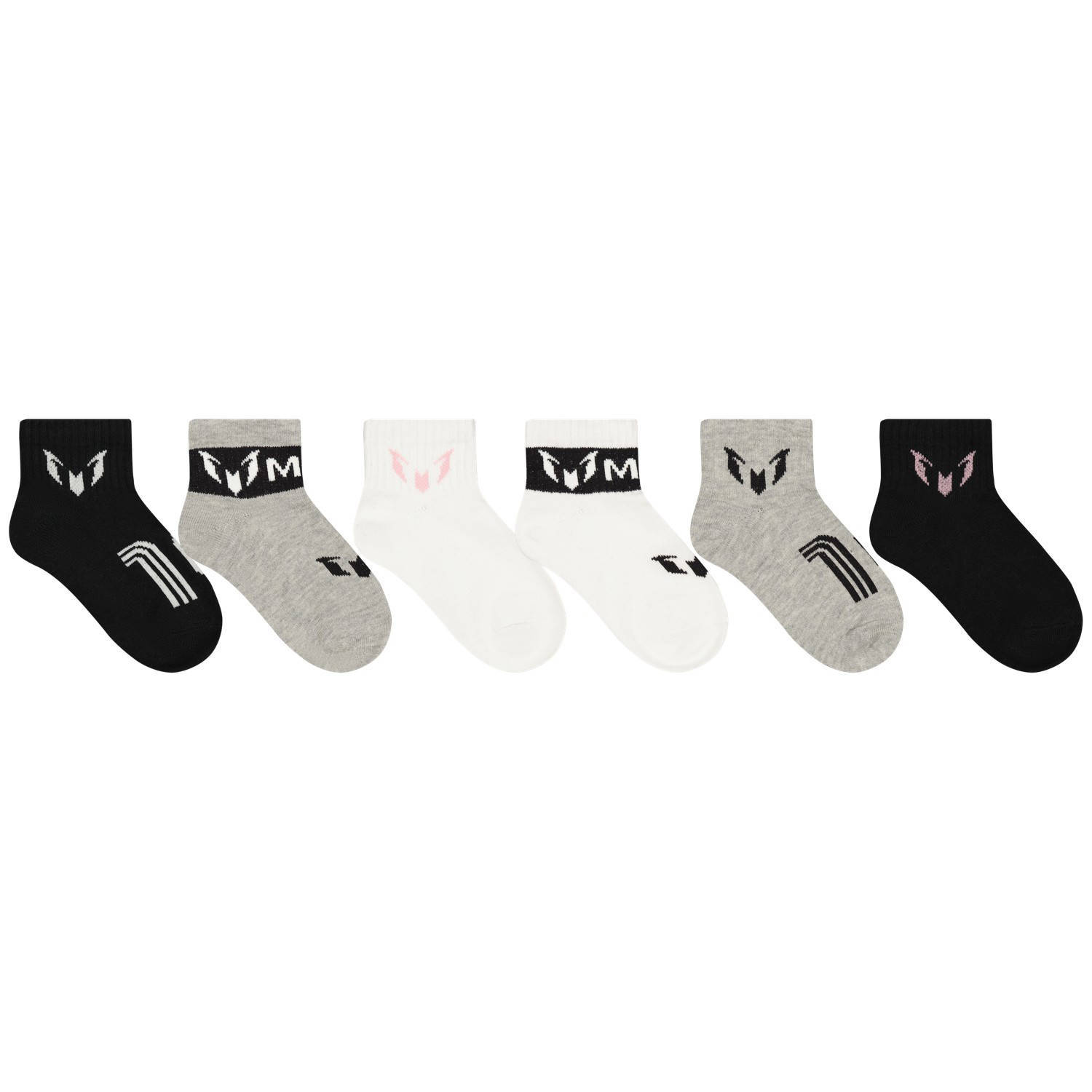 Messi sokken set van 6 zwart grijs wit