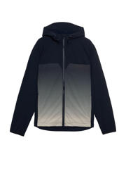 thumbnail: Zwart en beige heren Lyle & Scott jas van polyester met effen, lange mouwen, capuchon en ritssluiting