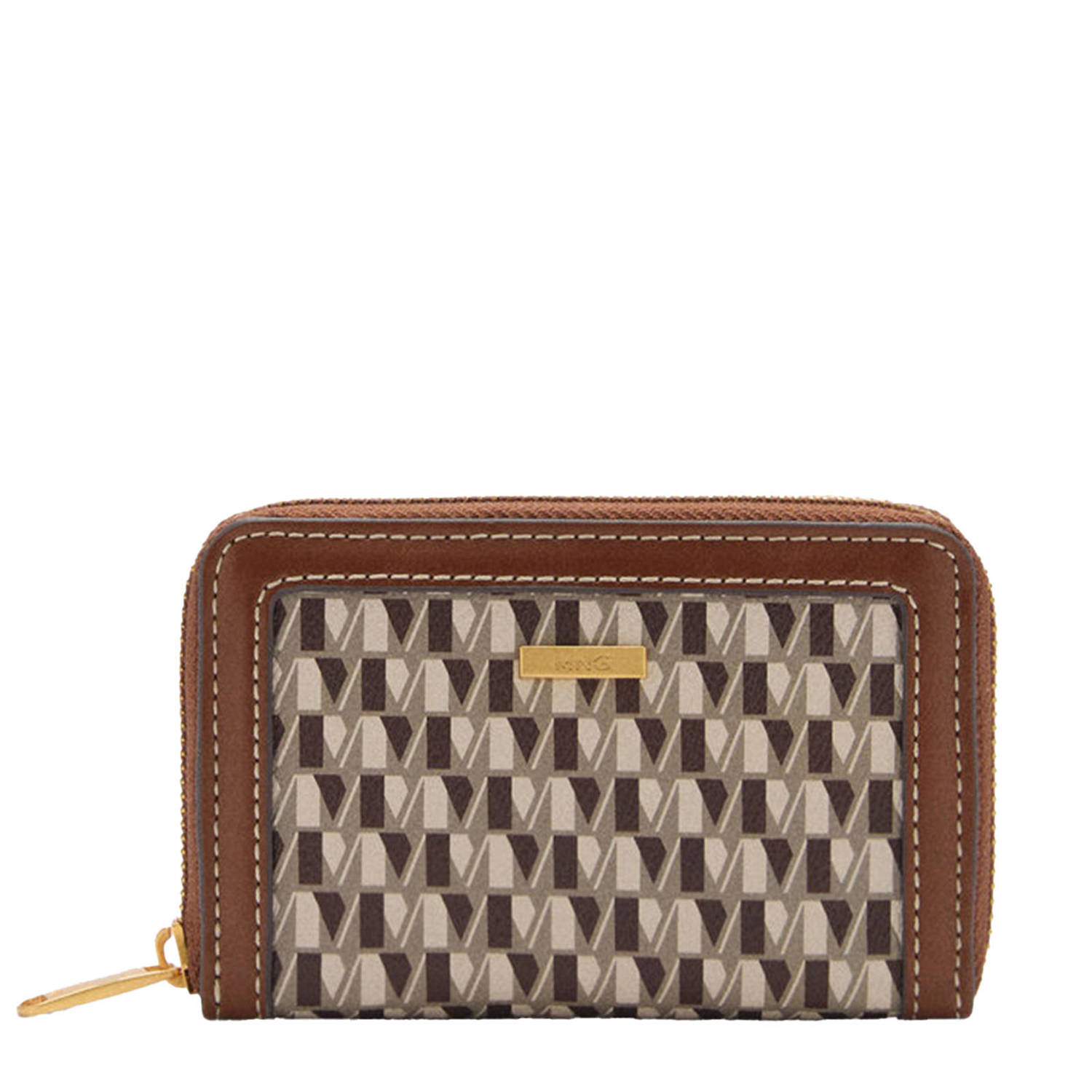Mango portemonnee met all over print bruin