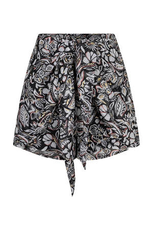 wide leg regular waist casual short zwart