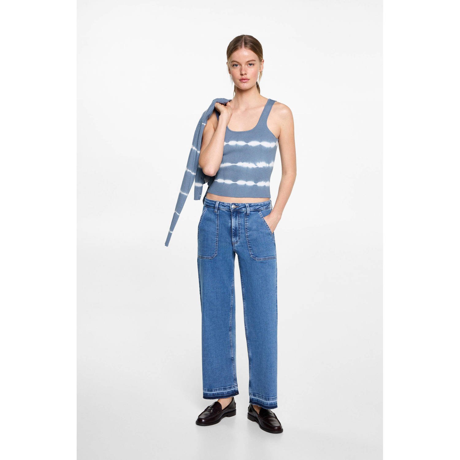 MANGO TEEN mouwloze top blauw
