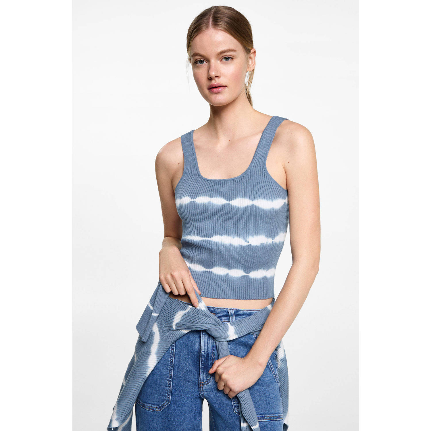 MANGO TEEN mouwloze top blauw