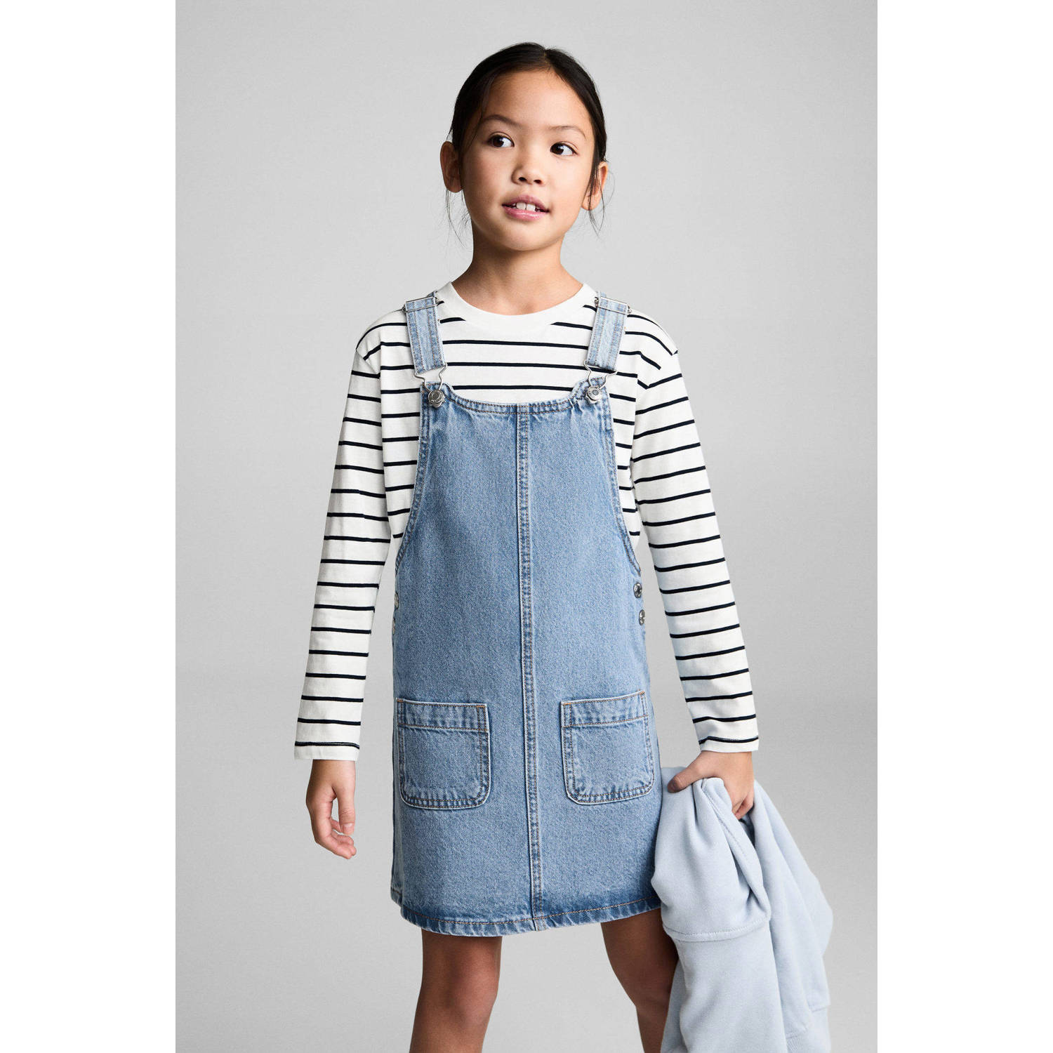 Mango Kids spijkerjurk light blue denim