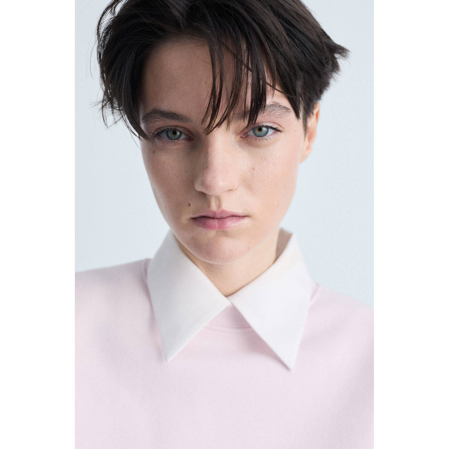 Mango sweater lichtroze
