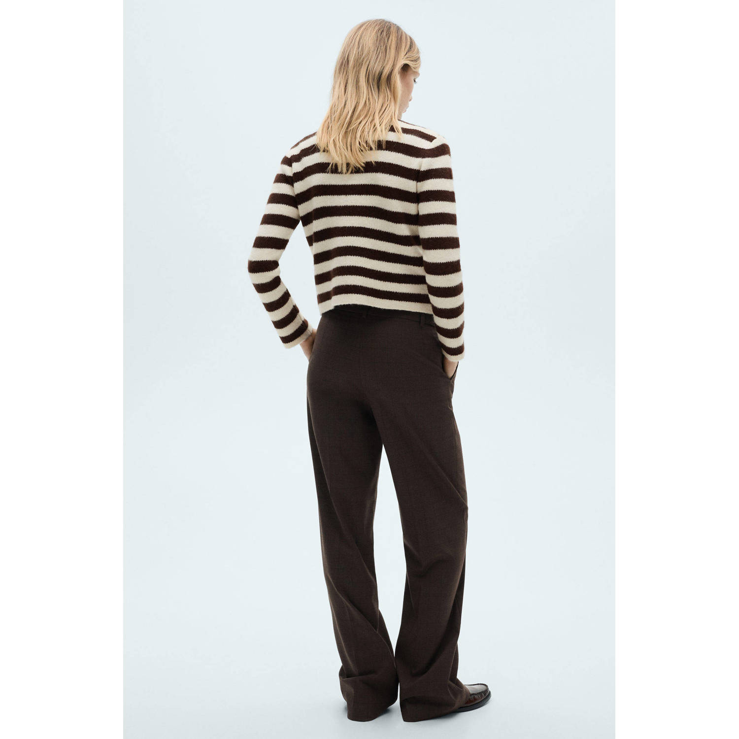 Mango gebreid vest ecru