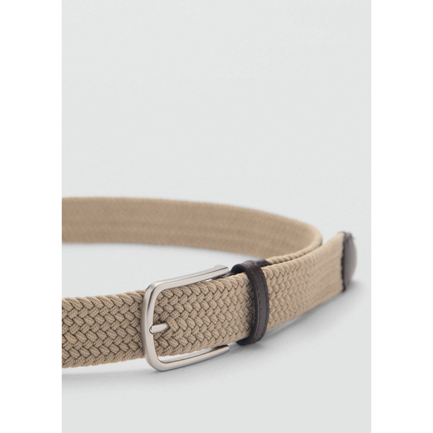Mango Man gevlochten riem beige