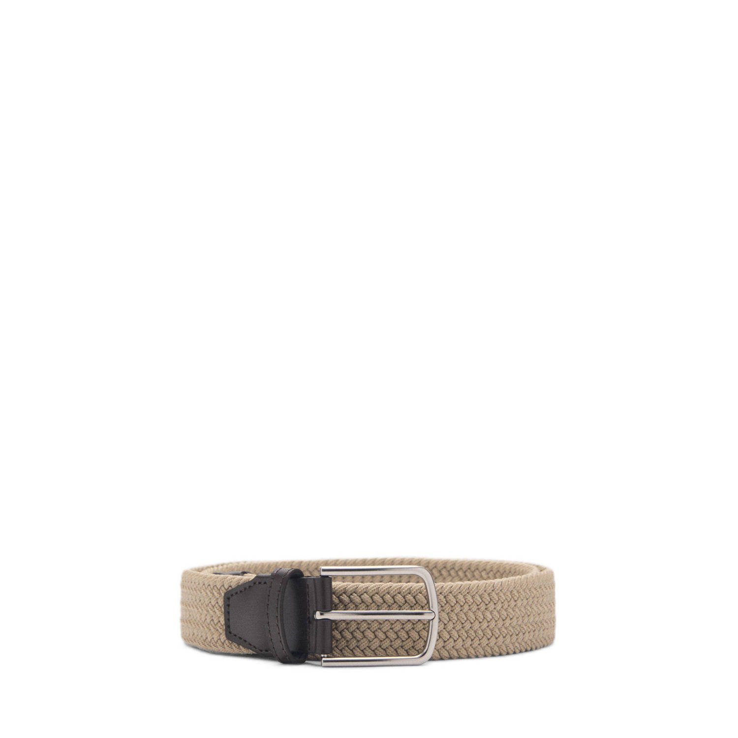 Mango Man gevlochten riem beige