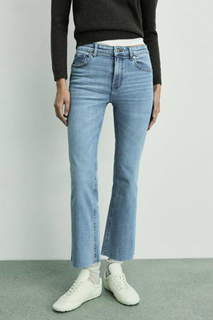 regular waist flared jeans medium blue denim