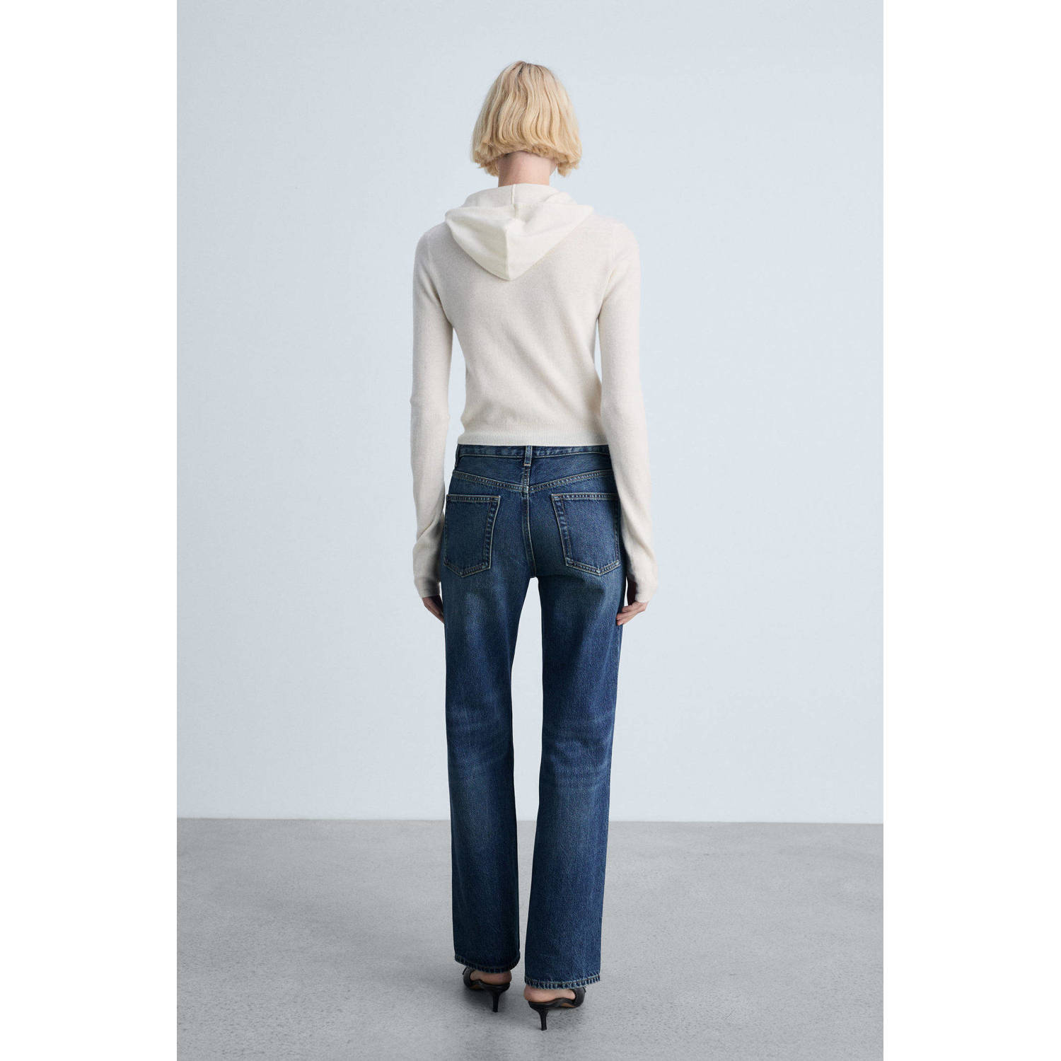 Mango high waist dark blue denim