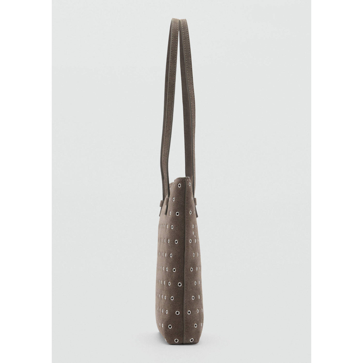 Mango suede shopper bruin