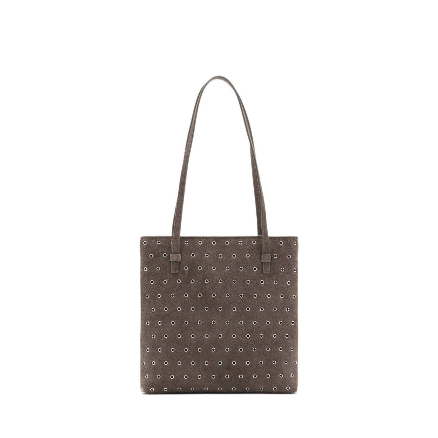 Mango suede shopper bruin