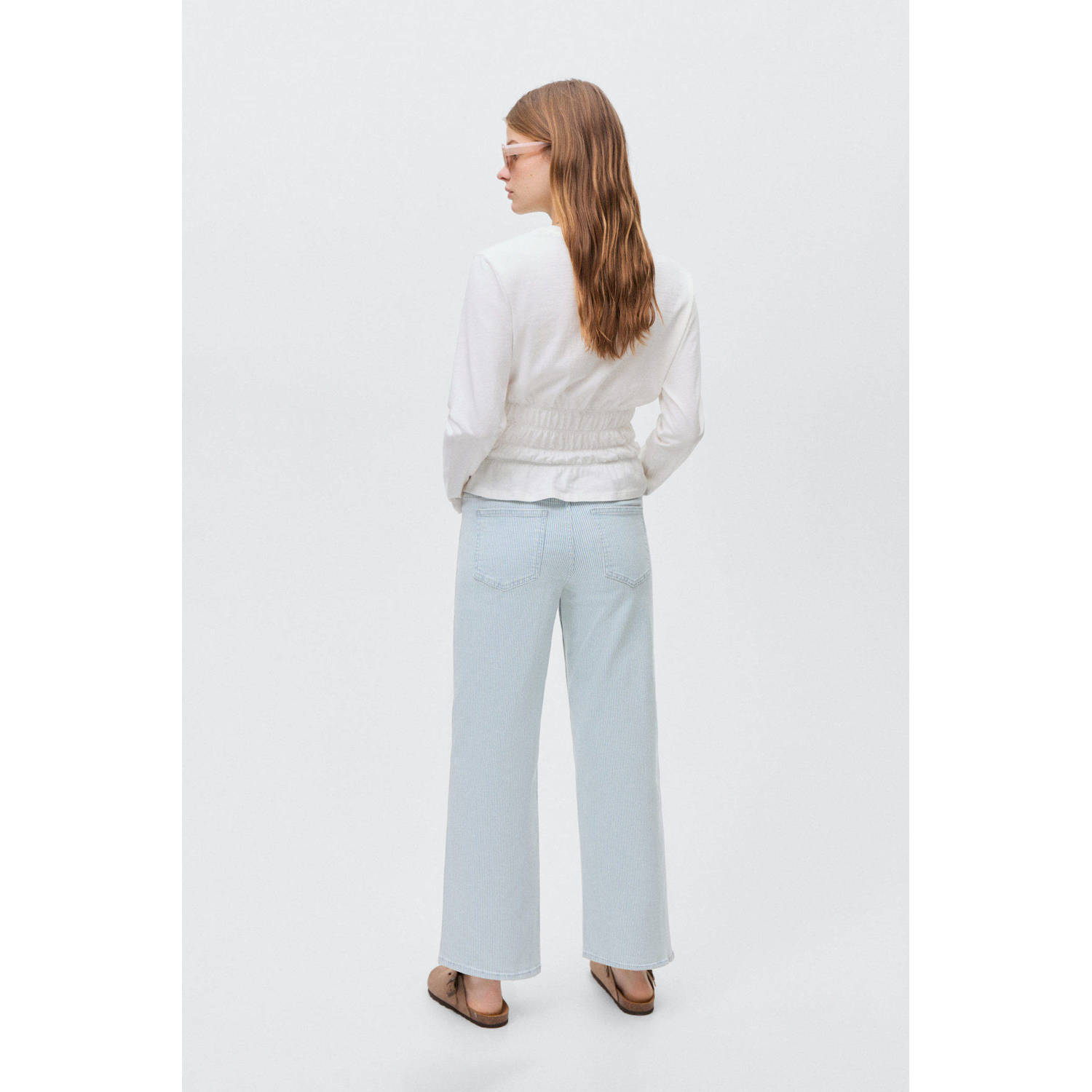 MANGO TEEN wide leg jeans lichtblauw