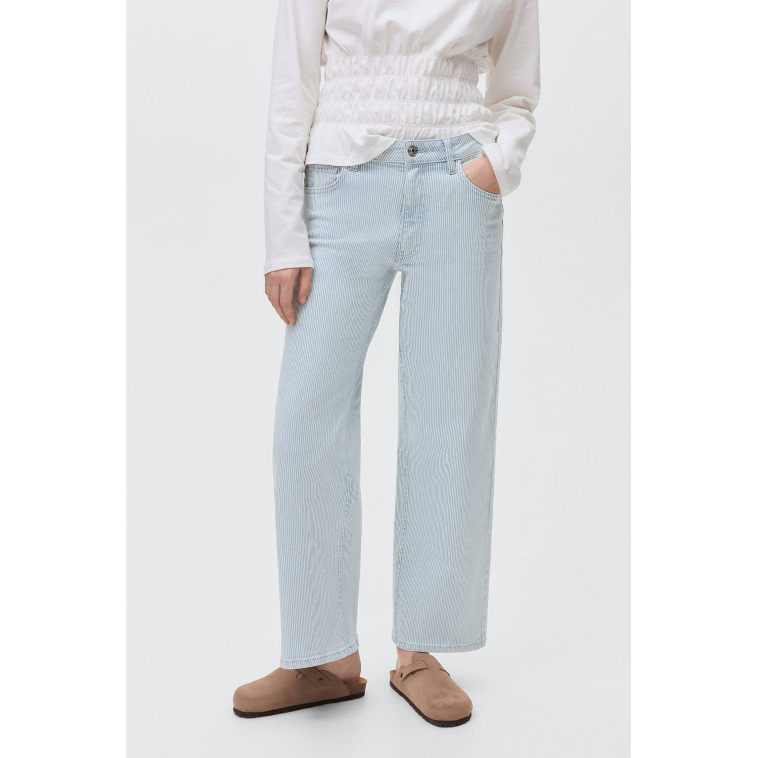 MANGO TEEN wide leg jeans lichtblauw