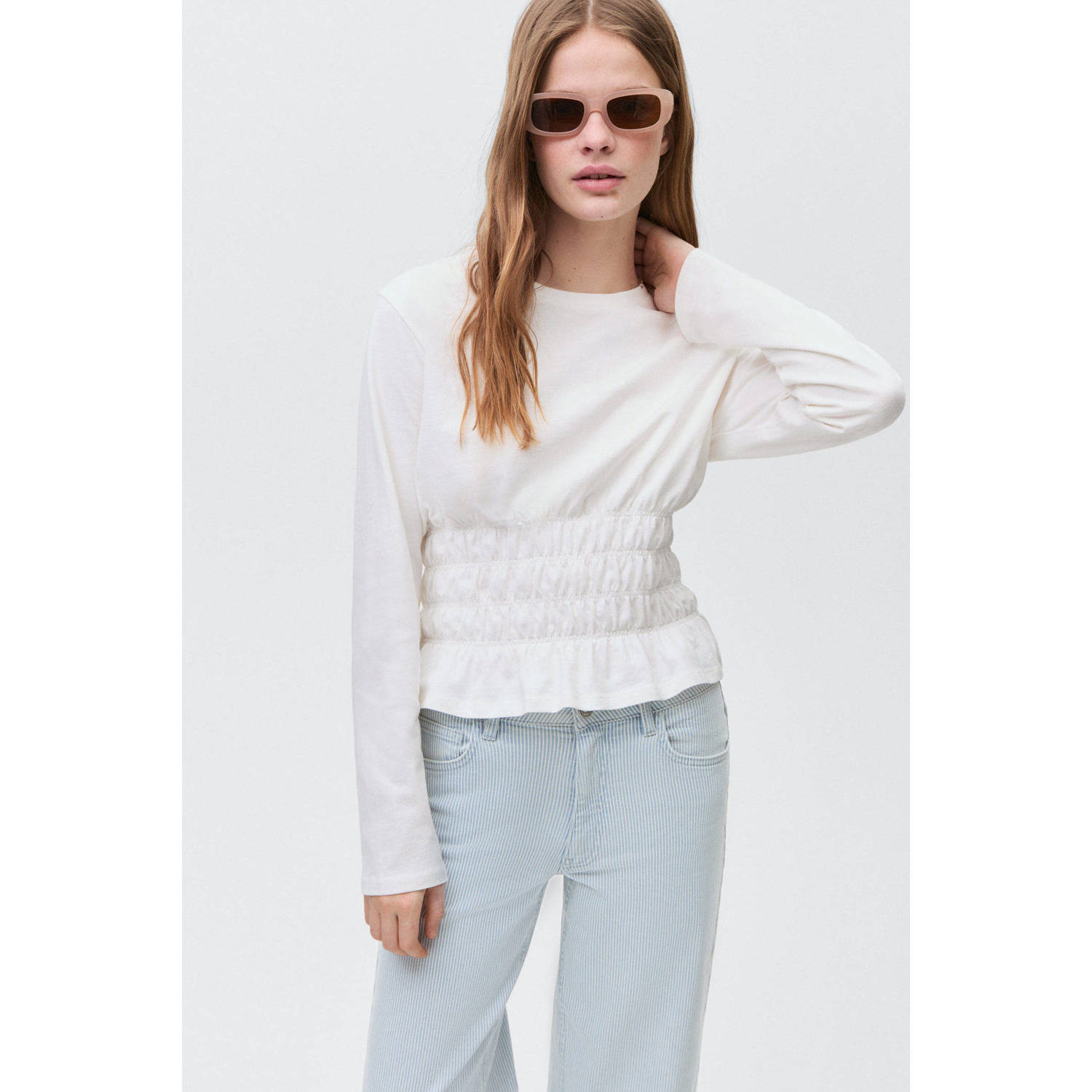 MANGO TEEN wide leg jeans lichtblauw