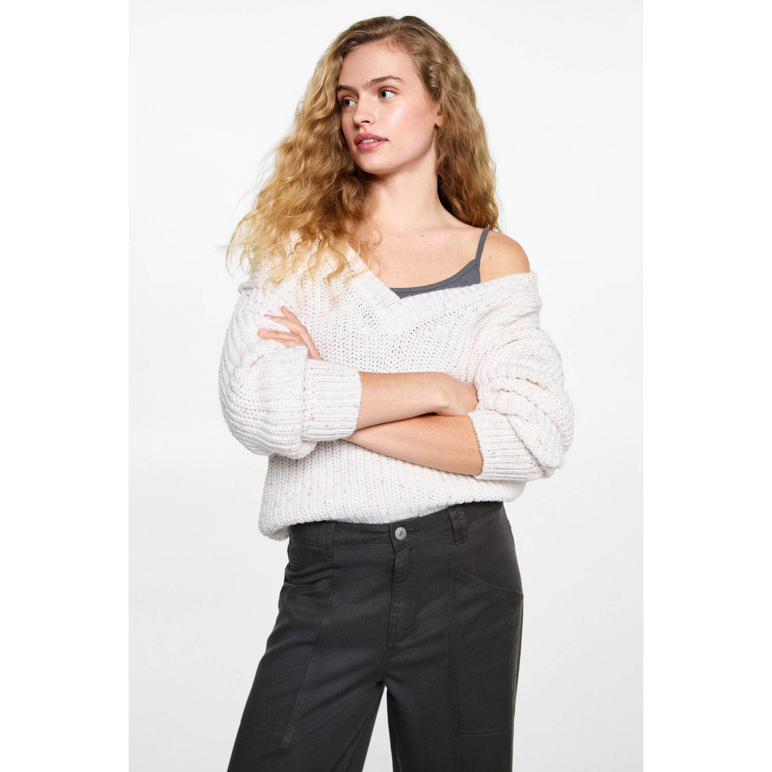 MANGO TEEN rechtvallend casual broek antraciet