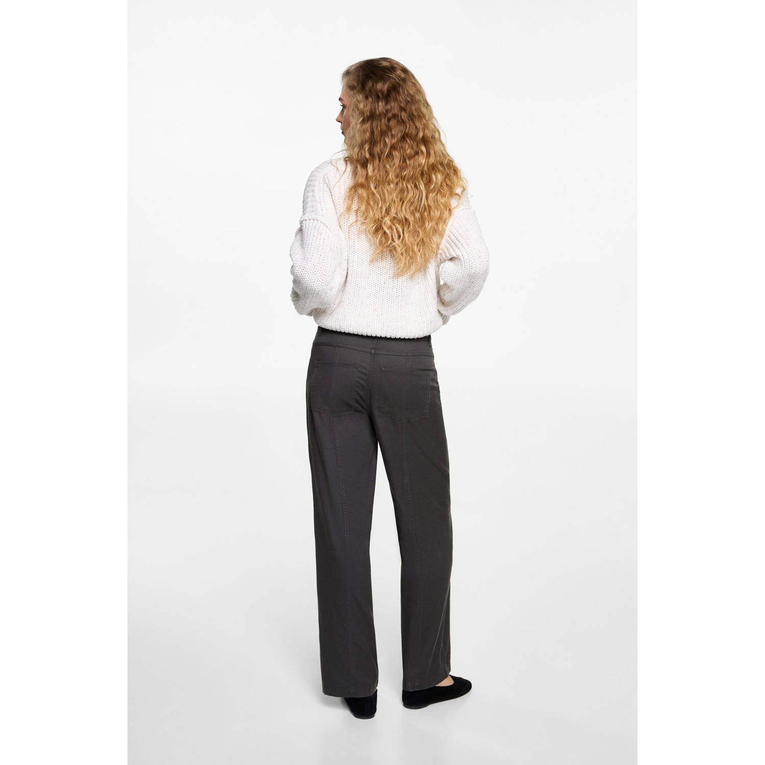MANGO TEEN rechtvallend casual broek antraciet
