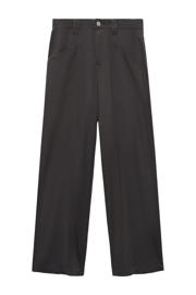 thumbnail: Antraciete meisjes MANGO TEEN rechtvallend casual broek van denim met high waist en rits- en knoopsluiting