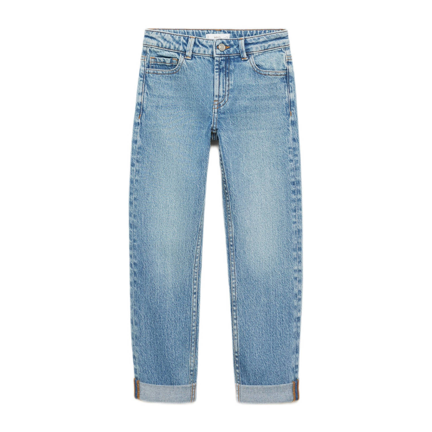 Mango Kids straight leg medium blue denim