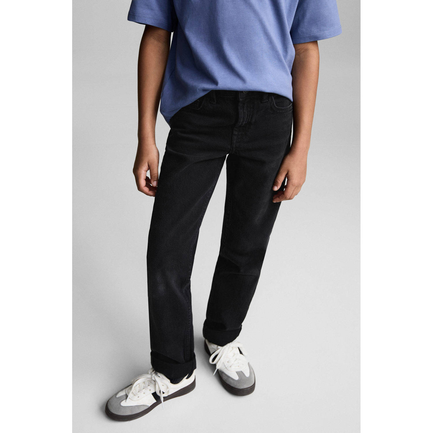 Mango Kids straight leg black denim