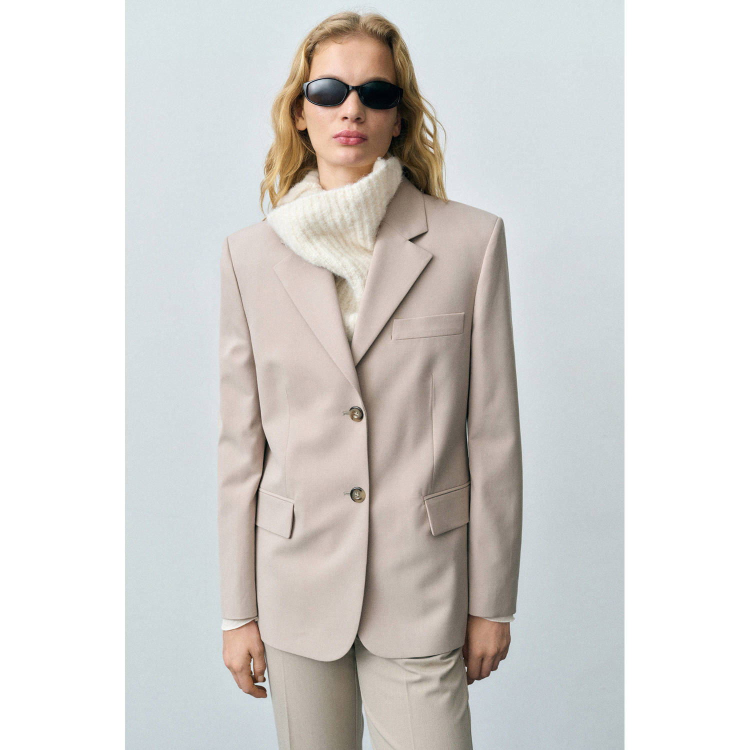 Mango regular blazer beige