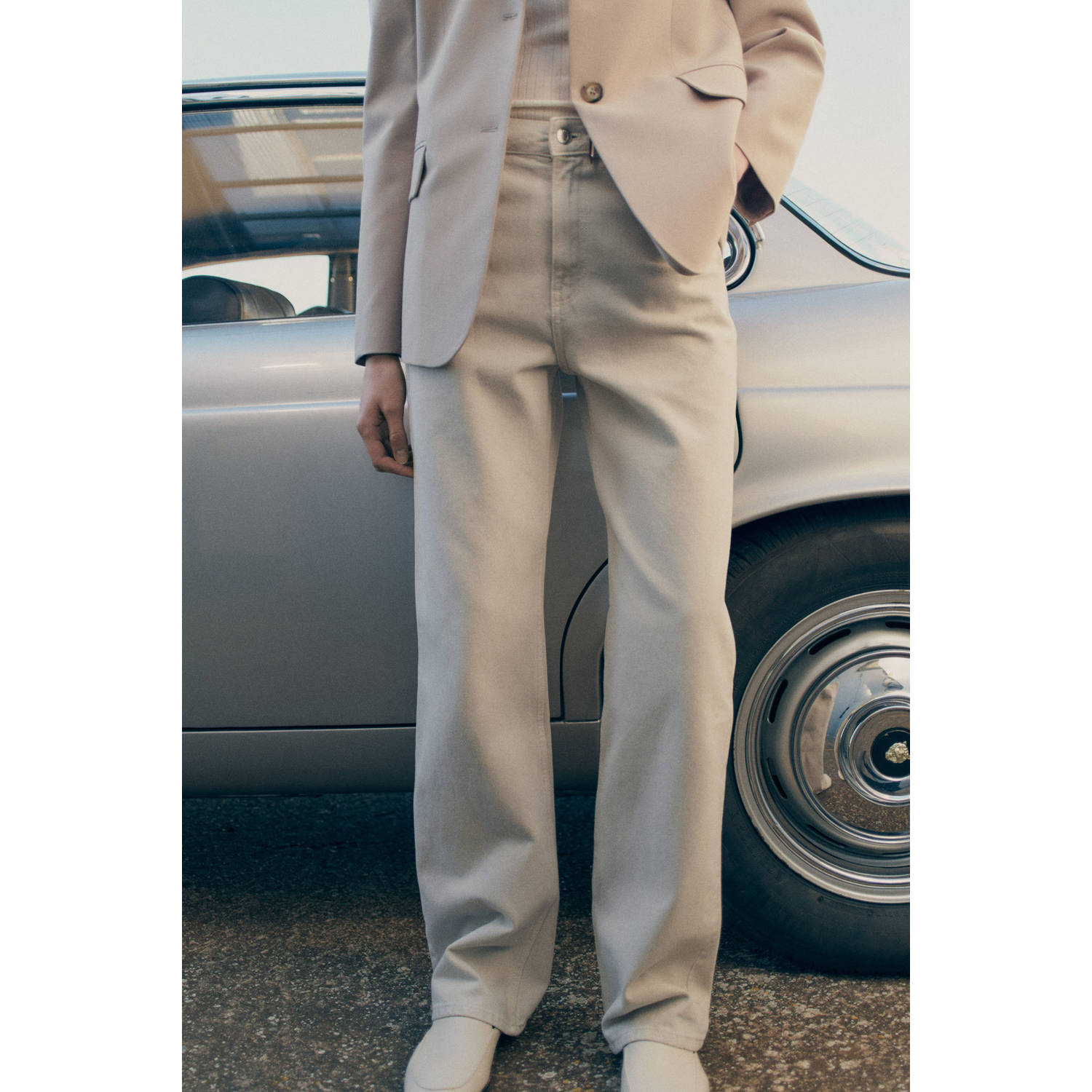 Mango high waist ecru
