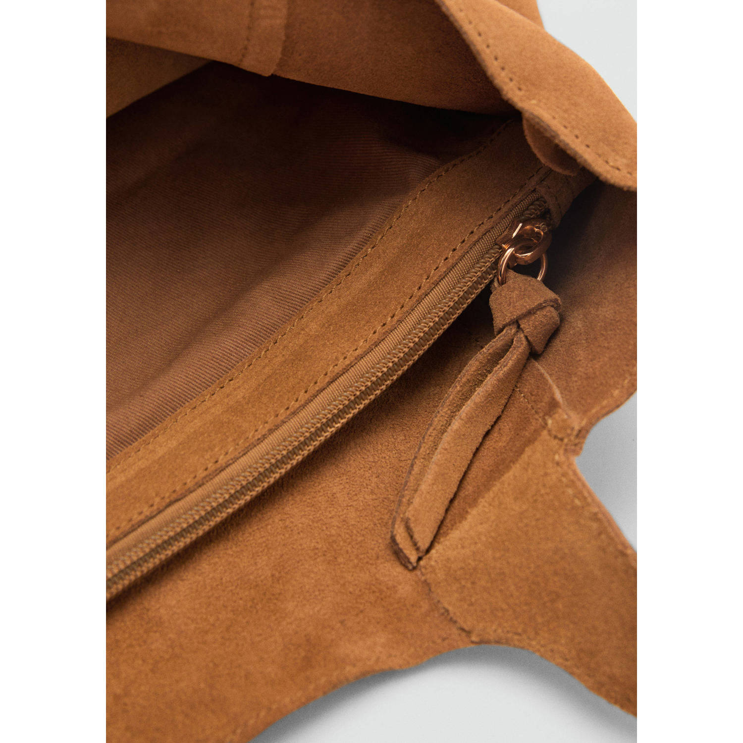 Mango suede shopper cognac